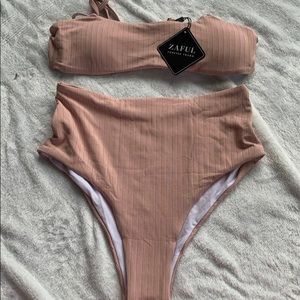 ZAFUL Pink Highwaisted Swimsuit